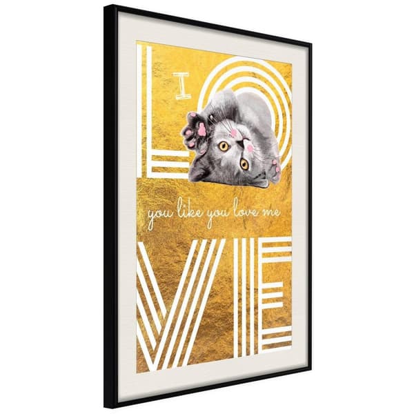 Inramad Poster / Tavla - Cat Love