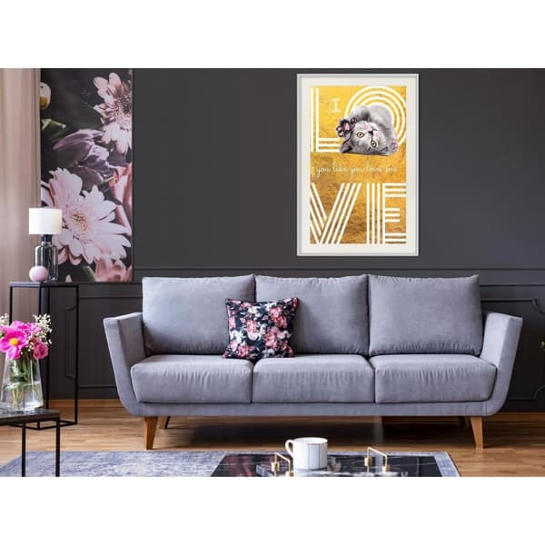 Inramad Poster / Tavla - Cat Love