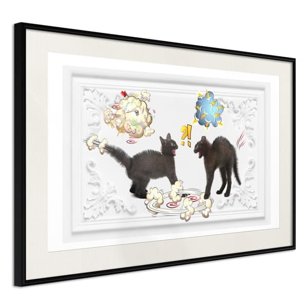 Inramad Poster / Tavla - Cat Fight