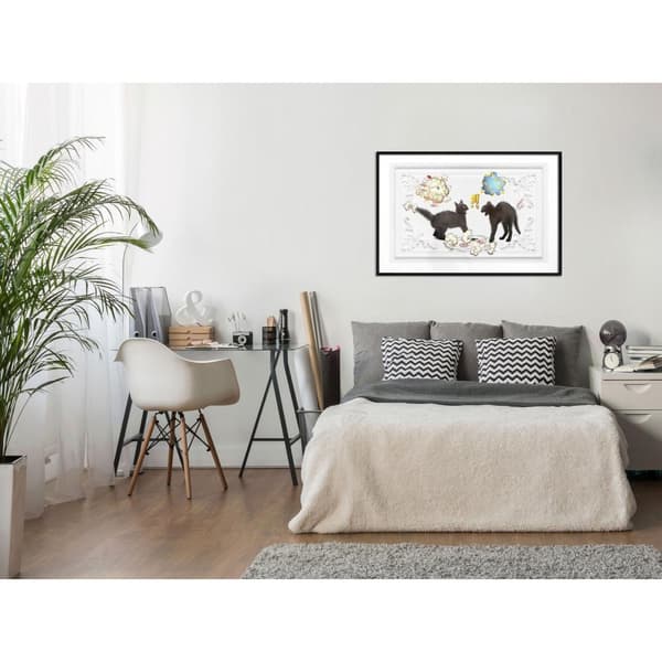 Inramad Poster / Tavla - Cat Fight