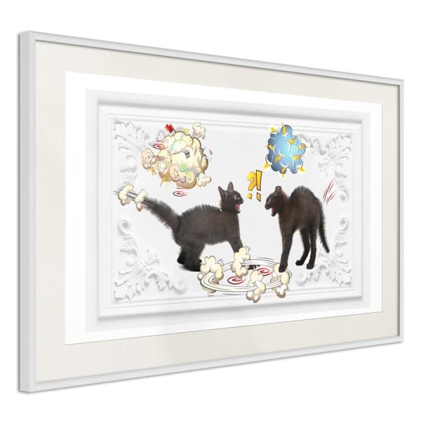 Inramad Poster / Tavla - Cat Fight