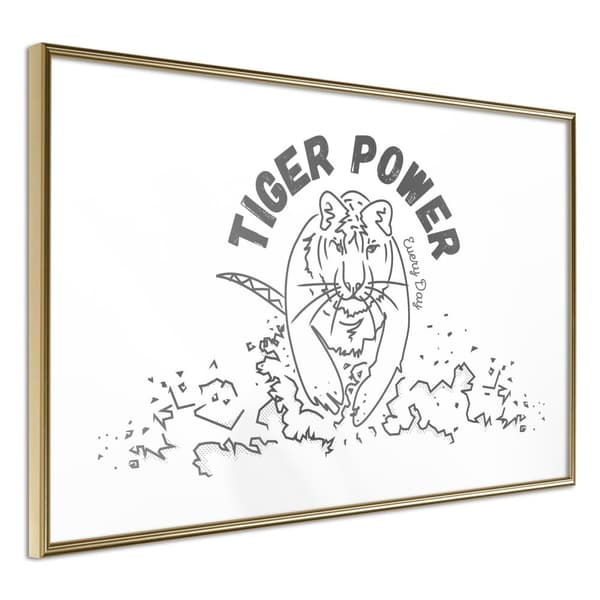 Inramad Poster / Tavla - Inner Tiger