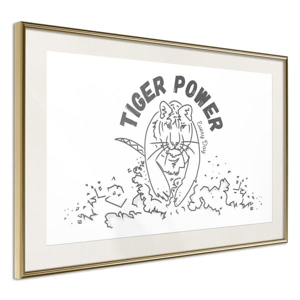 Inramad Poster / Tavla - Inner Tiger