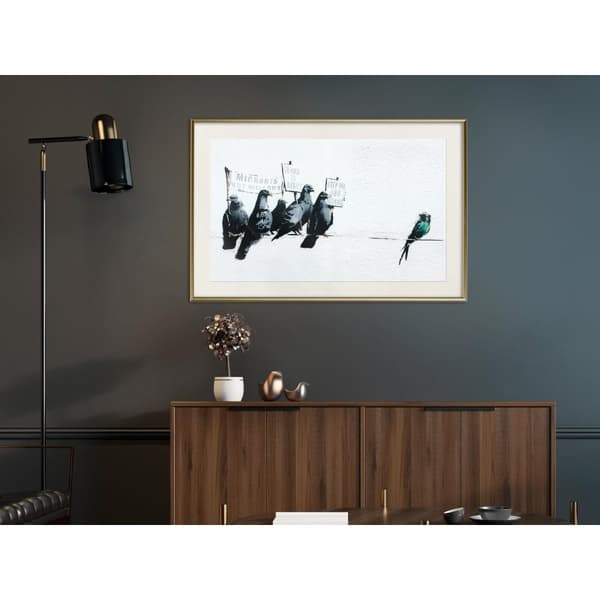 Inramad Poster / Tavla - Banksy: Pigeons