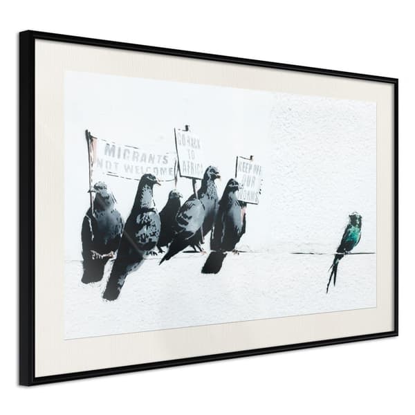Inramad Poster / Tavla - Banksy: Pigeons