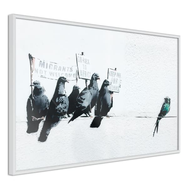 Inramad Poster / Tavla - Banksy: Pigeons