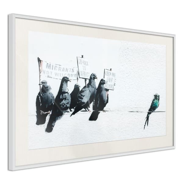 Inramad Poster / Tavla - Banksy: Pigeons