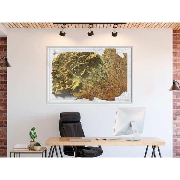 Inramad Poster / Tavla - Raised Relief Map: Vienna