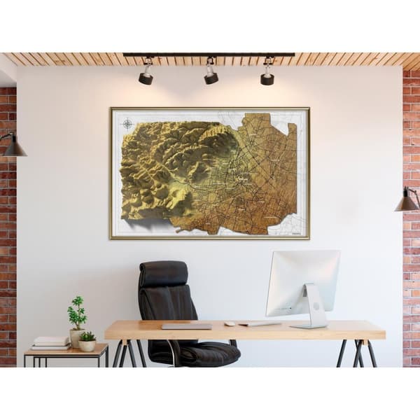 Inramad Poster / Tavla - Raised Relief Map: Vienna