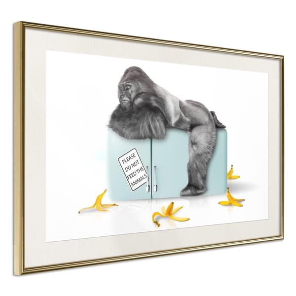 Inramad Poster / Tavla - Break the Rules Guldram med passepartout 45x30