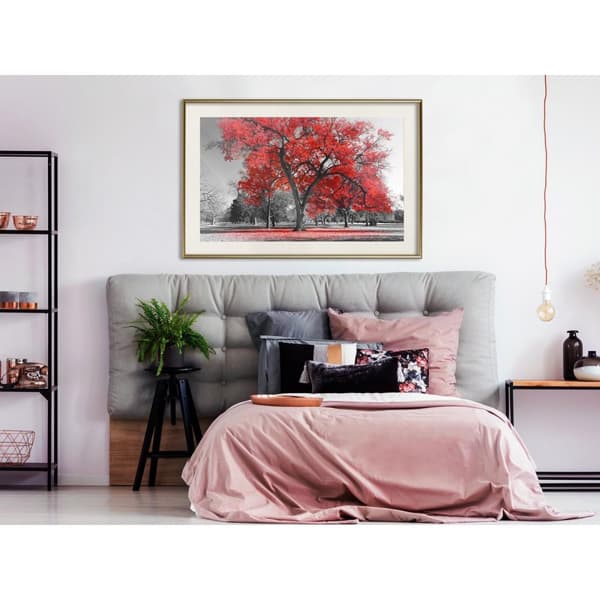 Inramad Poster / Tavla - Red Tree