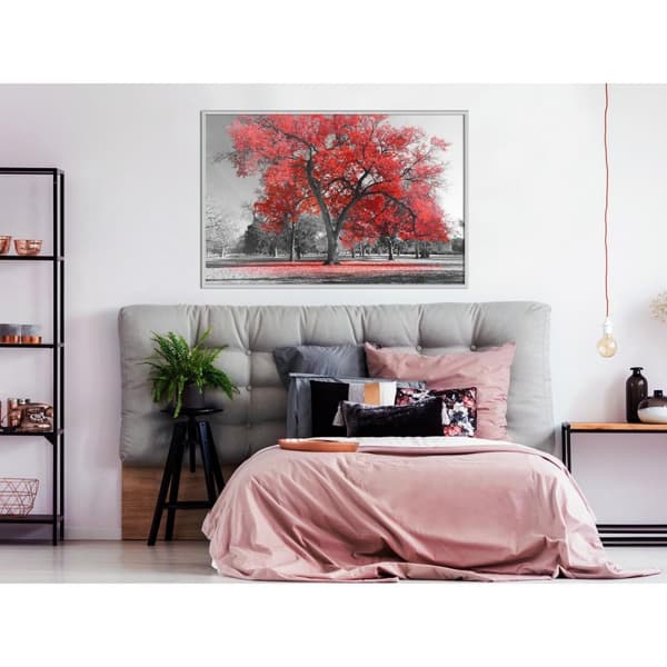 Inramad Poster / Tavla - Red Tree