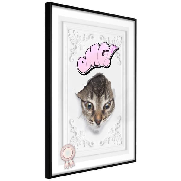 Inramad Poster / Tavla - Peek-a-Boo! Svart ram 20x30