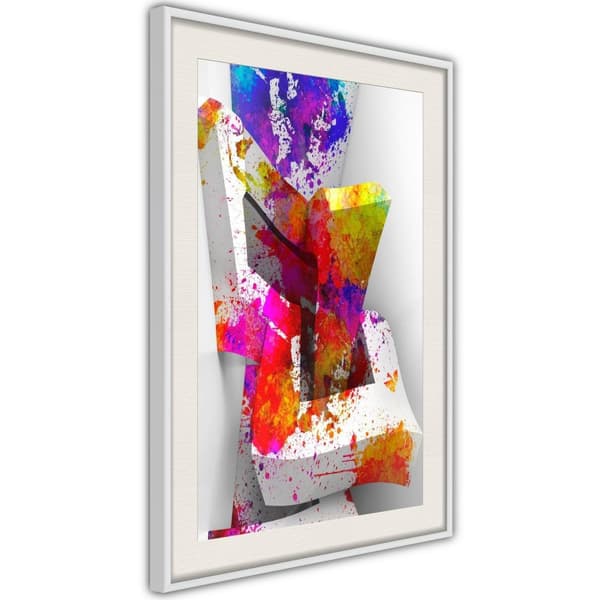 Inramad Poster / Tavla - Colours and Shapes Vit ram med passepartout 40x60
