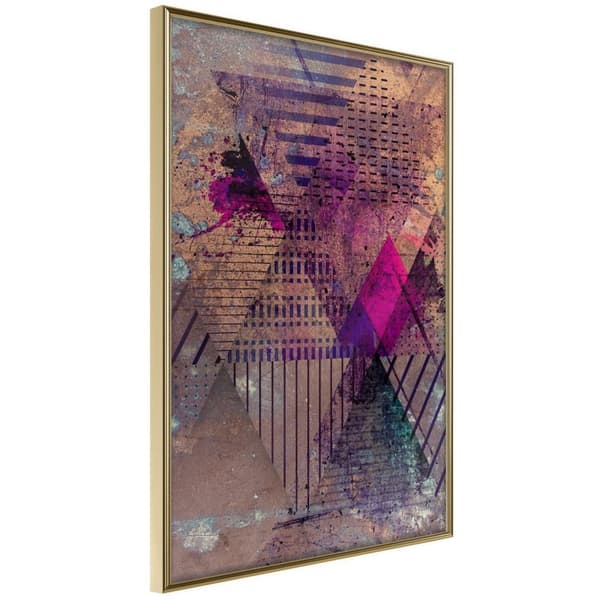 Inramad Poster / Tavla - Pink Patchwork I
