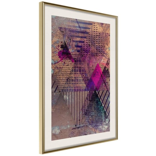 Inramad Poster / Tavla - Pink Patchwork I