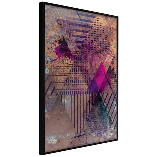 Inramad Poster / Tavla - Pink Patchwork I