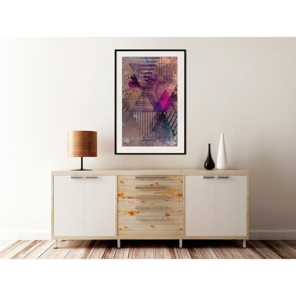 Inramad Poster / Tavla - Pink Patchwork I