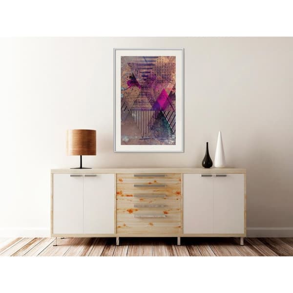 Inramad Poster / Tavla - Pink Patchwork I