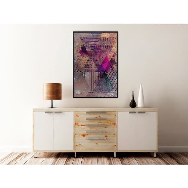 Inramad Poster / Tavla - Pink Patchwork I