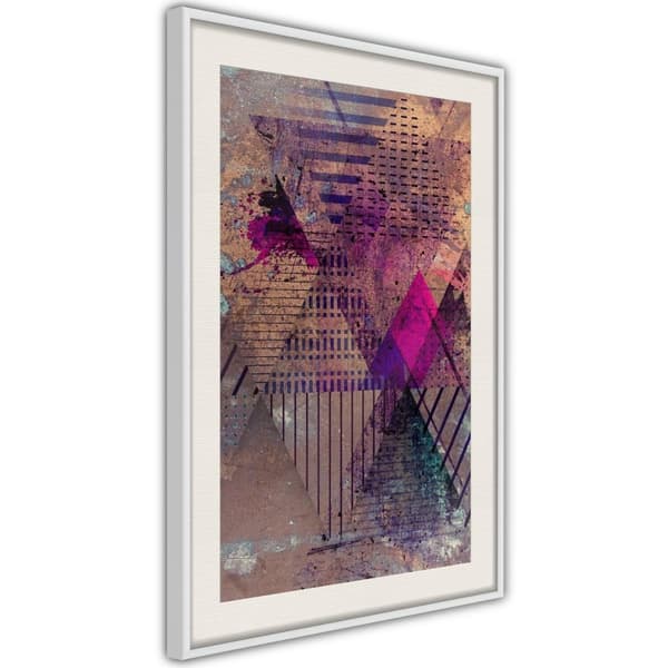 Inramad Poster / Tavla - Pink Patchwork I