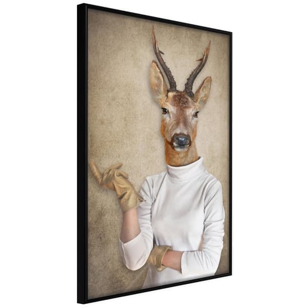 Inramad Poster / Tavla - Animal Alter Ego: Capreolus Svart ram 20x30