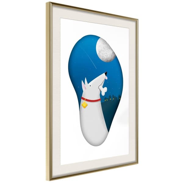 Inramad Poster / Tavla - Lupine Nature Guldram med passepartout 30x45