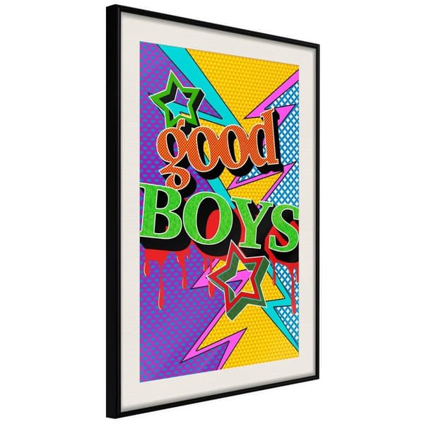 Inramad Poster / Tavla - Good Boys Svart ram med passepartout 30x45