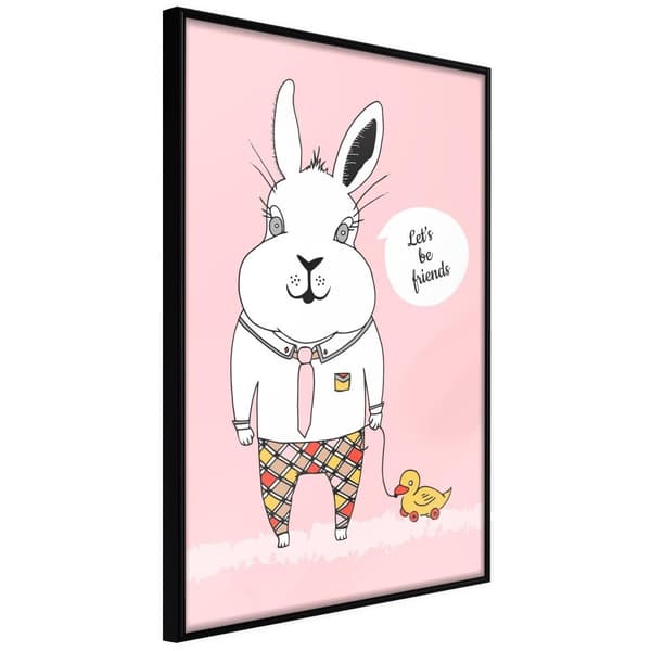 Inramad Poster / Tavla - Friendly Bunny