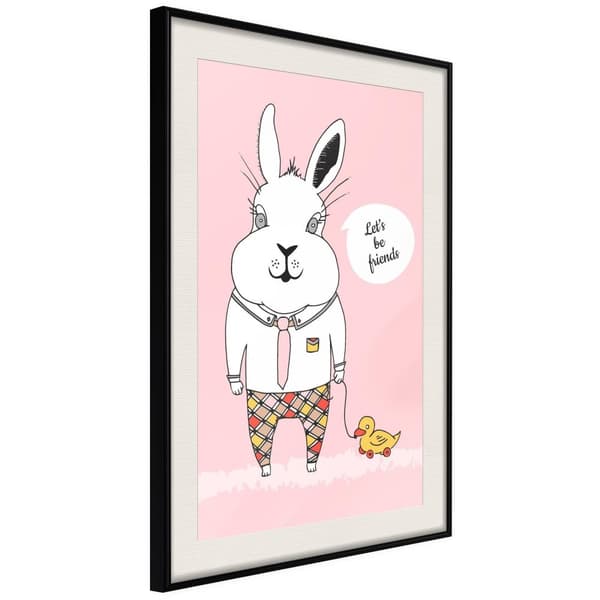 Inramad Poster / Tavla - Friendly Bunny