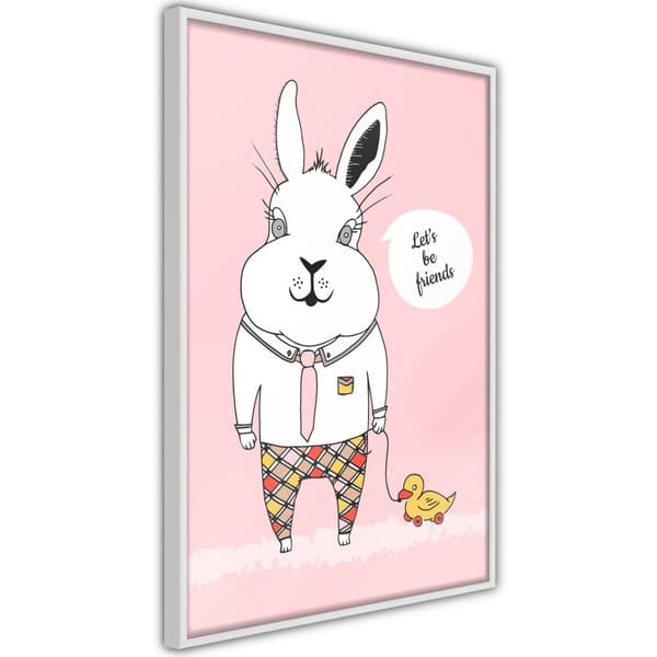 Inramad Poster / Tavla - Friendly Bunny