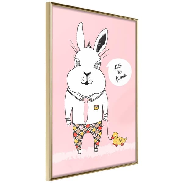 Inramad Poster / Tavla - Friendly Bunny