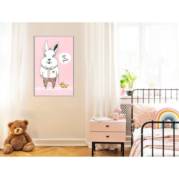 Inramad Poster / Tavla - Friendly Bunny
