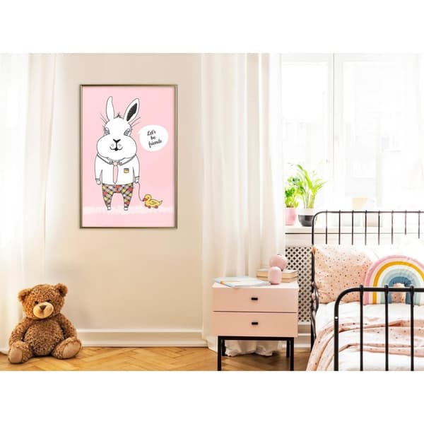 Inramad Poster / Tavla - Friendly Bunny