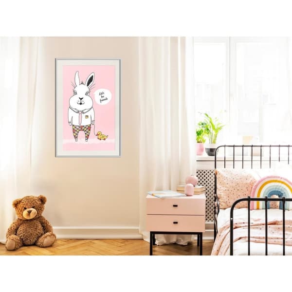 Inramad Poster / Tavla - Friendly Bunny