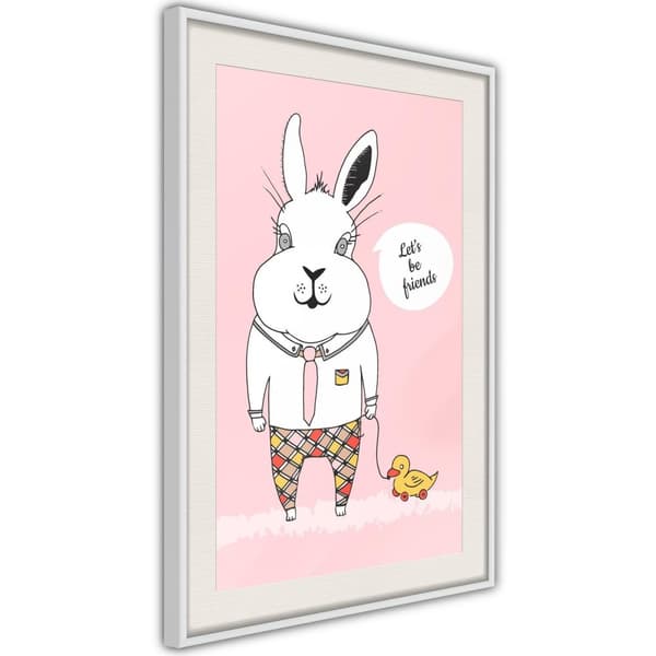 Inramad Poster / Tavla - Friendly Bunny