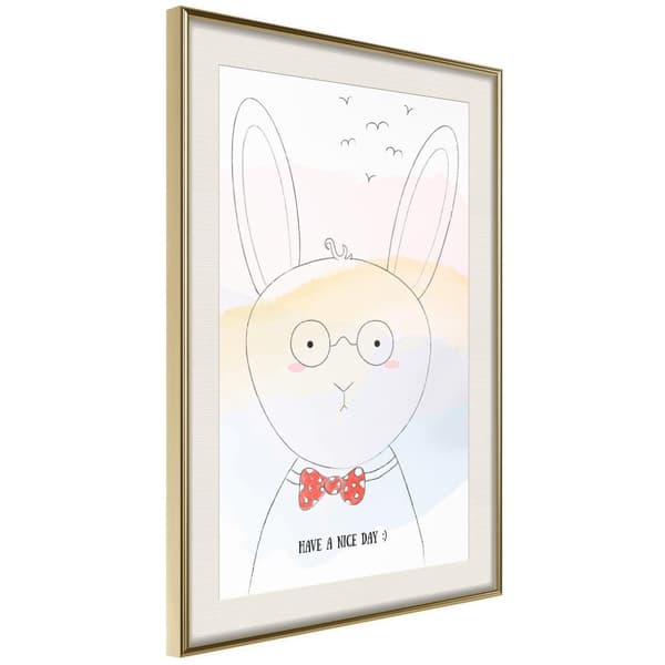 Inramad Poster / Tavla - Polite Bunny