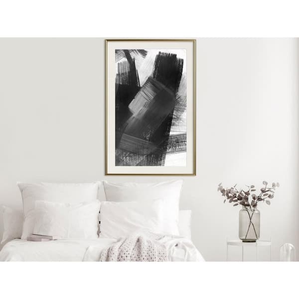 Inramad Poster / Tavla - Black Mosaic