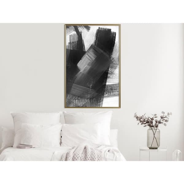 Inramad Poster / Tavla - Black Mosaic