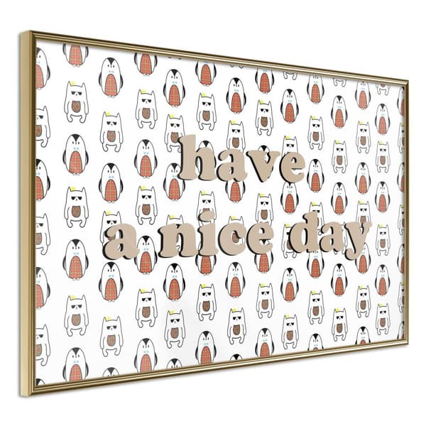 Inramad Poster / Tavla - Animals Wish a Nice Day