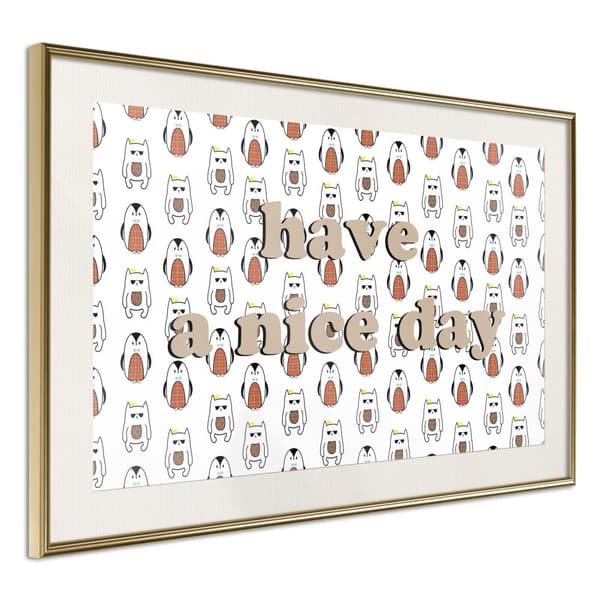 Inramad Poster / Tavla - Animals Wish a Nice Day