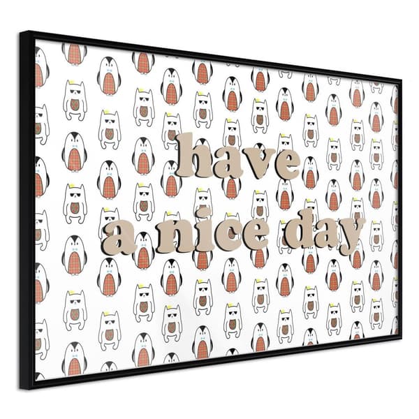 Inramad Poster / Tavla - Animals Wish a Nice Day