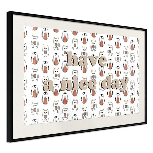 Inramad Poster / Tavla - Animals Wish a Nice Day