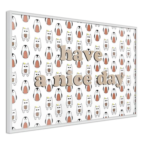 Inramad Poster / Tavla - Animals Wish a Nice Day