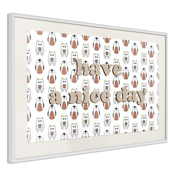 Inramad Poster / Tavla - Animals Wish a Nice Day