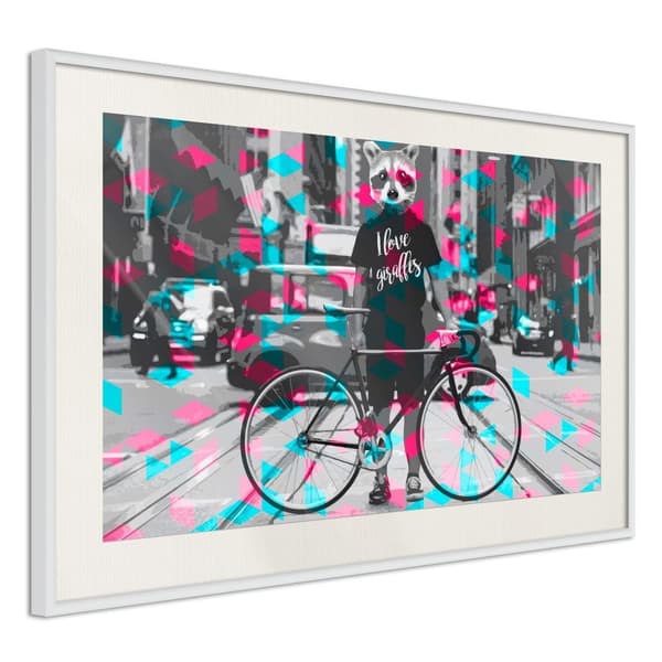 Inramad Poster / Tavla - Interspecies Love Vit ram med passepartout 45x30
