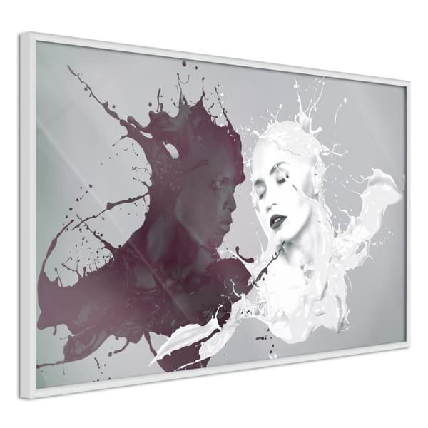 Inramad Poster / Tavla - Well-Matched Couple Vit ram 60x40