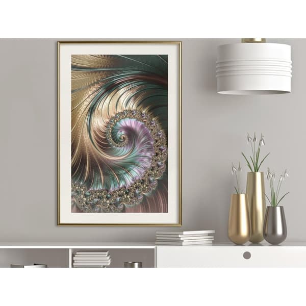 Inramad Poster / Tavla - Iridescent Spiral