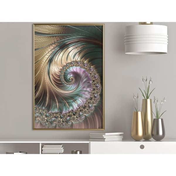 Inramad Poster / Tavla - Iridescent Spiral