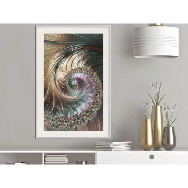 Inramad Poster / Tavla - Iridescent Spiral